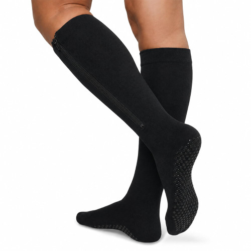 TheraMagic® Non Slip Zipper Compression Socks for Men & Women, 20-30mmHg Closed Toe Graduated Zippered Compression Stocking
