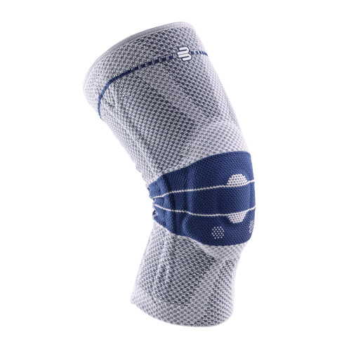 Bauerfeind GenuTrain Knee Support Brace (New Version) - Targeted Support for Pain Relief & Stabilization for Weak, Swollen & Injured Knees & Arthritis - Size 5C, Comfort - Color Titanium