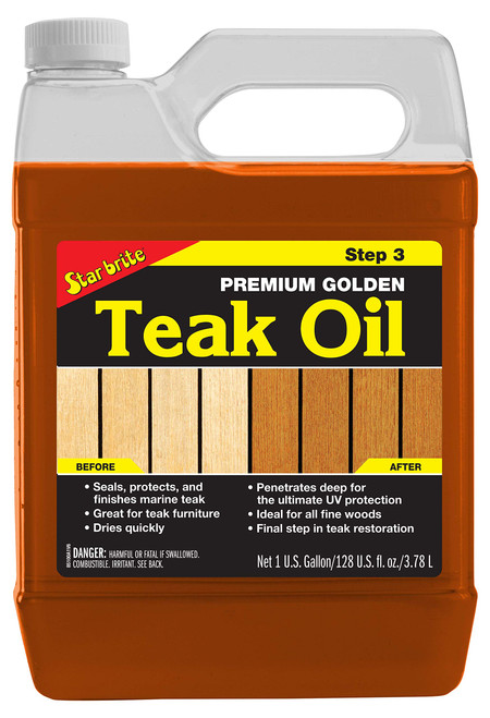 STAR BRITE Premium Golden Teak Oil - Sealer, Preserver, & Finish for Outdoor Teak & Other Fine Woods