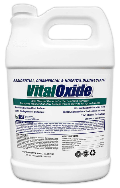 Vital Oxide Disinfectant, Deodorizer, Cleaner, Food-Contact Sanitizer, Virucide – (EPA registration #82972-1) – Kills Mold & Mildew, Eliminates Odors -1 Gallon