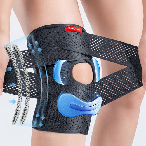 changenow Meniscus Knee Brace for Women and Men,[Ultra Breathable & V-Straps] Knee Support with Side Stabilizers,for Meniscus Tear,Knee Pain,Arthritis,MCL,ACL Injuries-Knee Wrap(Medium)