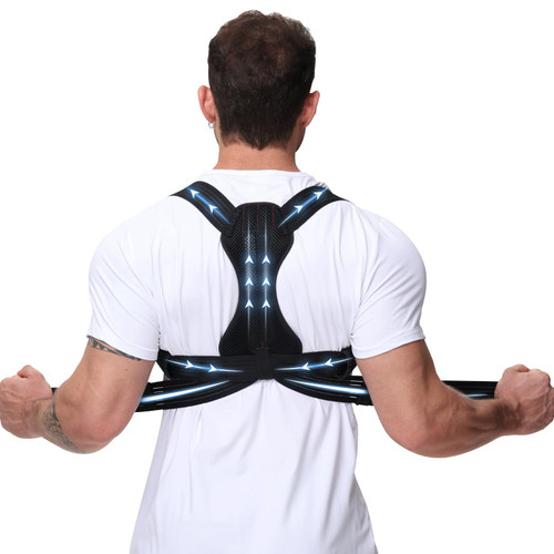 Luckela Posture Corrector for Men and Women, Adjustable Back Brace for Back, Neck and Shoulder Pain Relief, Back Support for Posture Improving Scoliosis, Hunchback, Hump, Thoracic, Spine Corrector (Large)