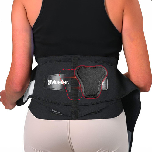 MUELLER Sports Medicine Adjustable Lumbar Back Brace with Removable Pad, Back Pain Relief Support for Men and Women, Ideal for Upper and Lower Back Pain, Sciatica, Scoliosis, Black, Small