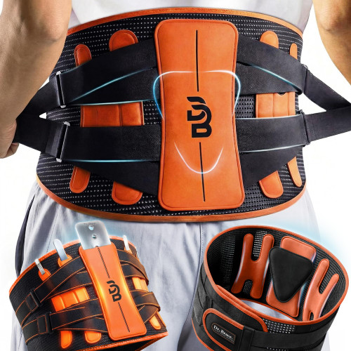 DR. BRACE® Lower Back Brace for Men & Women for Lower Back Pain Relief, Revolutionary Versatile Splints System & Removable Lumbar Pad, Adjustable & Breathable Back Support Brace (35.4-41.3″)