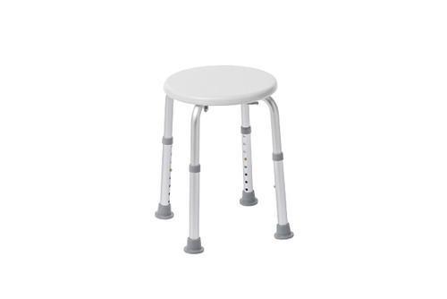 Drive Medical Shower Stool - Adjustable Height - Lightweight Aluminum Construction - 300 Lb Weight Capacity - Compact Tub & Shower Seat - Safety Bath Accessory - White