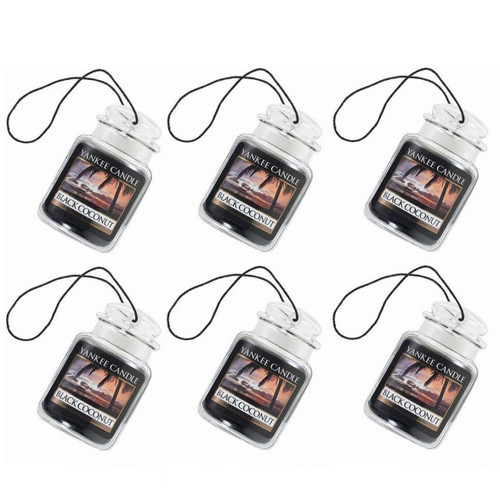 Yankee Candle Paper Car Jar Air Freshener, Hanging Car Freshener, Long Lasting Car Fragrance, Balsam & Cedar (Pack of 10)