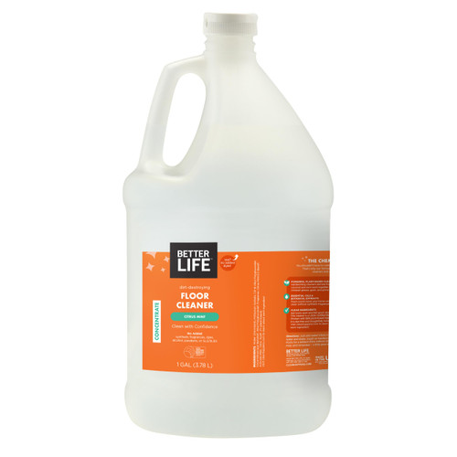 Better Life Floor Cleaner Concentrate - Liquid Multipurpose Cleaner for Wood, Tile, Laminate, Vinyl, Bamboo - Hardwood Floor Cleaner for Mopping - Citrus Mint 1 Gal Concentrate