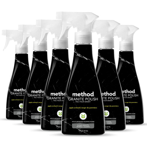 Method Granite Polish, Apple Orchard, Polishes and Shines Granite, Marble and Sealed Stone Surfaces, 14 oz Spray Bottles (Pack of 6)