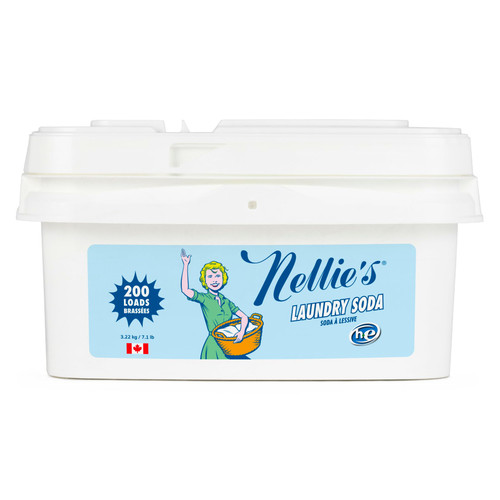 Nellie's Laundry Soda - Concentrated Laundry Detergent Powder - 200 Loads - Gentle on Skin and Environment - Fragrance-Free - (Made in Canada)