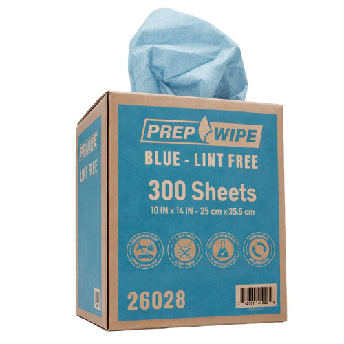 Lauco Prep Wipe Lint-Free Towels – Heavy Duty Nonwoven Cleaning Cloths for Automotive, Industrial & Household Use, Disposable Shop Rags, 300 Pack, 9 x 17 Inch Blue