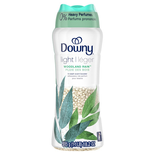 Downy Light Laundry Scent Booster Beads for Washer, Woodland Rain, 18.2 oz, with No Heavy Perfumes