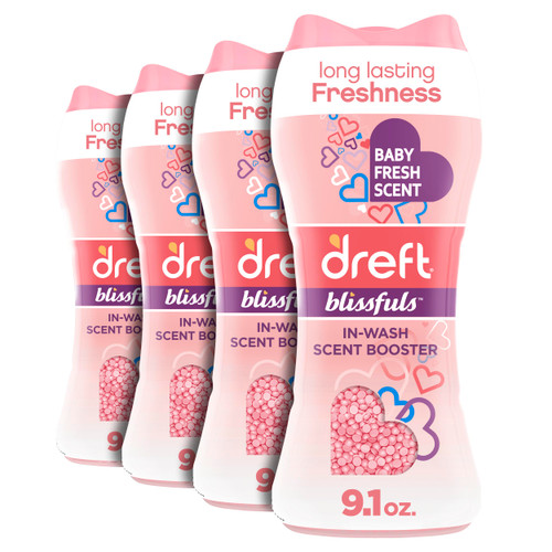 Dreft Blissfuls In-Wash Laundry Scent Booster Beads, Baby Fresh Scent, 9.1 oz