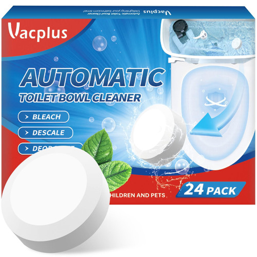 Vacplus Toilet Bowl Cleaners - 24 PACK, Household Toilet Cleaner, Automatic Toilet Bowl Cleaners with Bleach, Sustained-Release Toilet Tank Cleaners for Deodorizing and Descaling, 1.76 Ounces Each