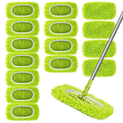 Reusable Dry Sweeping Cloths Microfiber Wet Mop Pads Compatible with Swiffer Sweeper Mop Replacement Sweeping Mopping pad Refills for Hardwood Surface Floor Cleaning (15)