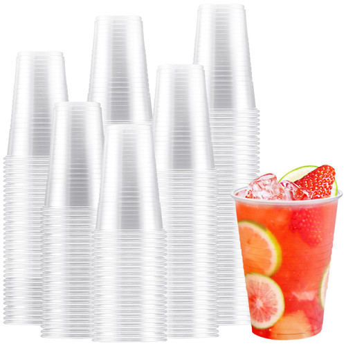 Lamosi 300 Count 16 oz Plastic Cups, Clear Plastic Cups Disposable, Plastic Drinking Cups Bulk for Party, Events