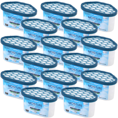 ZARPAX Moisture Absorber Fresh Cotton 6.5 oz/185g | Removes Moisture, Damp & Humidity | Odor Absorber With Fresh Cotton Fragrance | Moisture Trap for Bathroom, Closet, Kitchen | Set of 15