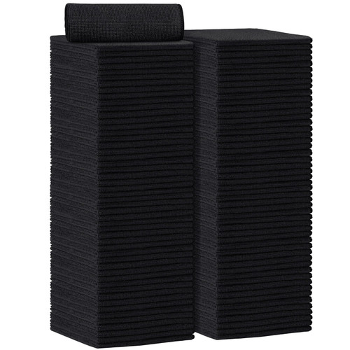 AIDEA Microfiber Cleaning Cloth 100PK, Soft Microfiber Towels for Cars, Absorbent Cleaning Rags, Lint-Free Streak-Free Wash Cloths for House, Kitchen, Window(12inx12in), Black
