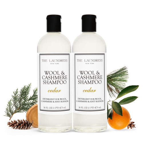 The Laundress Wool & Cashmere Shampoo, 31 Loads, Concentrated Luxury Liquid Laundry Detergent, Cedar Scent, Cold-Water Hand or Machine Wool Wash for Delicate Merino, Mohair & Knit Blends, Pack of 2