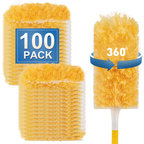 Heavy Duty Duster Refills, Unscented Disposable Dusters Kit for Cleaning Dusting Furniture Blind Ceiling Fan, Multi Surface 360 Feather Duster (100)