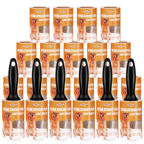 Extra Sticky Lint Roller, Mega Value Set 21 Pack for Pet Hair Removal, Lint Rollers for Pet Hair Extra Sticky, Dog & Cat Lint Remover for Clothes, Furniture, Carpet