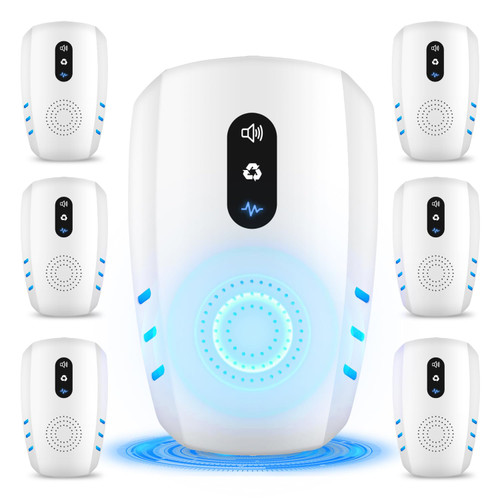 2026 Cvtayn Upgraded Ultrasonic Pest Repellent Indoor Repeller, Mouse Traps, Repellent Roach, Mouse, Bugs, Mosquito, Mice, Spider, Ant, Rodent Repellent Ultrasonic Plug in, 3 Mode Switching, 6 Packs