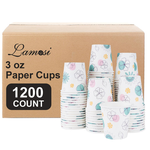 Lamosi 1200 Pack 3 oz Bathroom Cups, 3 oz Small Paper Mouthwash Cup, Mini Paper Cup for Parties, Picnics, Barbecues, Travel and Events