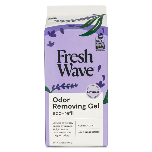 Fresh Wave Odor Removing Gel Eco-Refill, 63 oz. Original Scent | 2 Empty Refillable Glass Jars | 2 Room Set