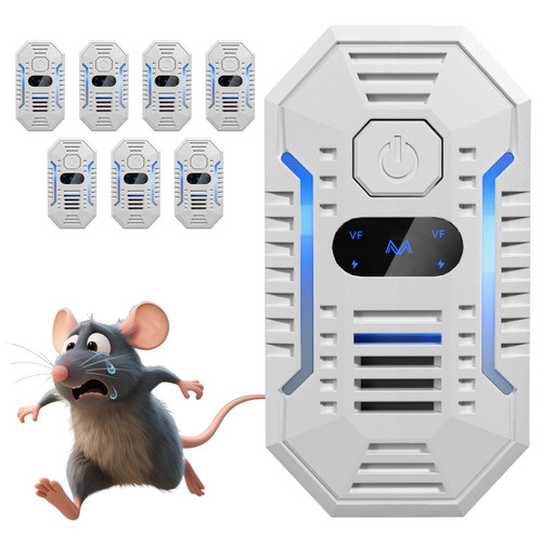 2026 Upgrade Ultrasonic Pest Repeller, 8 Pack Plug-in Electronic Mouse Deterrent with Smart Frequency, Safe & Quiet Indoor Rodent Repellent for Mice, Rats, Roaches, Ants, Spiders, Mosquitoes & Bugs
