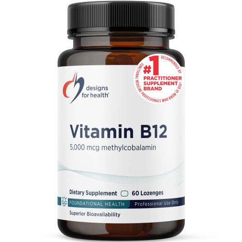 Designs for Health Vitamin B12 Lozenges - B12 Vitamins 5000 mcg Methylcobalamin - Vitamin B12 Supplements - Vegan + Non GMO, Natural Berry Flavor (60 Quick Dissolve Lozenges)