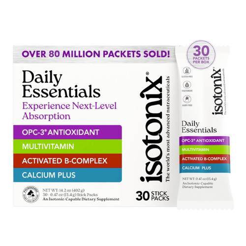Isotonix® Daily Essentials Multivitamin Powder Packets – 4-in-1 Formula with Multivitamin, Activated B-Complex, Calcium Plus & OPC-3 with Pycnogenol® – Isotonic Delivery – Gluten Free-30 Packets