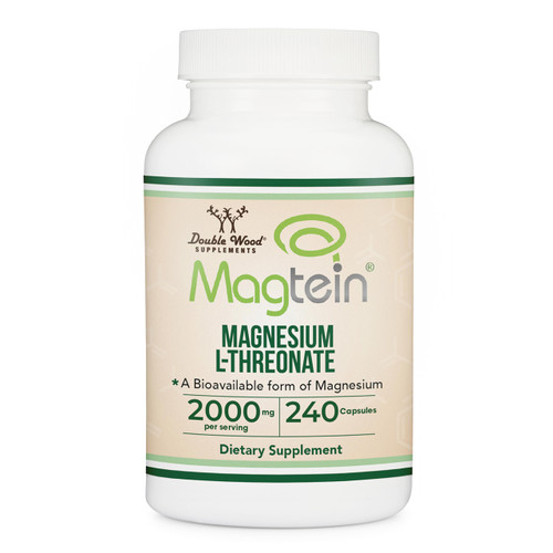 Magnesium L Threonate, Magtein 240 Capsules - 2,000 mg per Serving (Vegan Safe, Third Party Tested, Gluten Free, Non-GMO) by Double Wood Supplements
