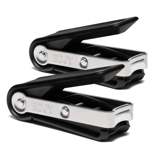 EDJY Fingernail Cutter - Precision Stainless Steel Nail Cutter for Fingernails | Sharp Blade, Ergonomic Design, Durable & Rust-Resistant | Ideal for Men and Women | Black | 2-Pack
