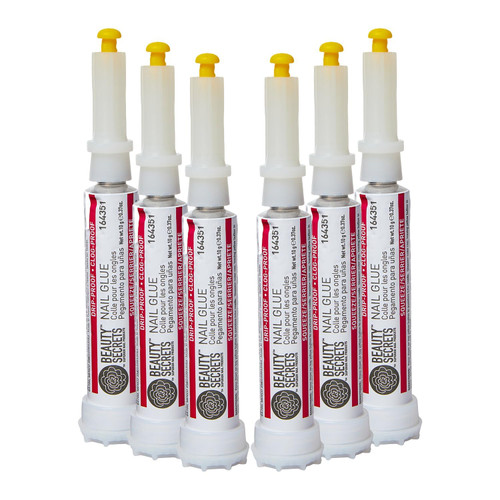 Beauty Secrets Nail Glue, Drip & Clog Proof, 6 Pack