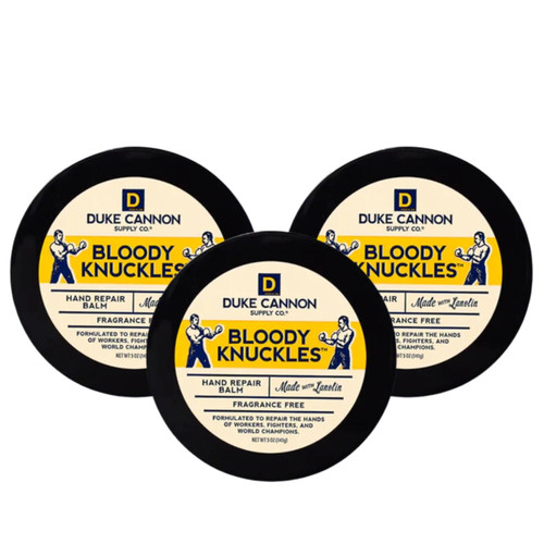 Duke Cannon Supply Co. Bloody Knuckles Hand Repair Balm 3-Pack – 5 oz Unscented Hand Cream for Workers Fighters and Athletes – Heavy Duty Moisturizer for Dry Cracked Hands
