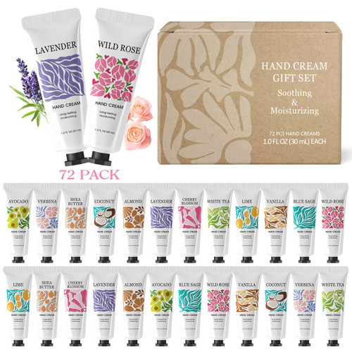 72 Pack Hand Cream Bulk Gifts for Women, Hand Lotion Travel Size Moisturizing Lotion for Dry Hands, Thank You Gifts Bulk Employee，Bridesmaid Gifts Bachelorette Party Favors, Graduation Gifts for Girls