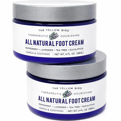 Yellow Bird Foot Cream 2 Pack Bundle - Natural Dry & Itchy Feet Repair Balm. Foot Moisturizer with Organic Ingredients and Essential Oils