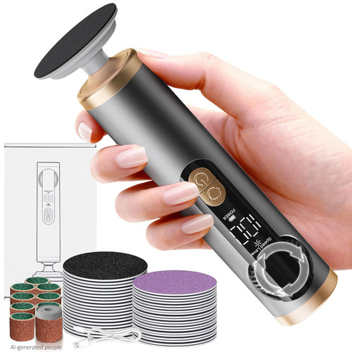 Electric Callus Remover for Feet, Rechargeable Pedicure Tools for Feet with 40PCS Sandpaper Discs, Adjustable Speed Heel Scraper for Cracked Heels, Foot Care Scrubber File for Dry Dead Skin