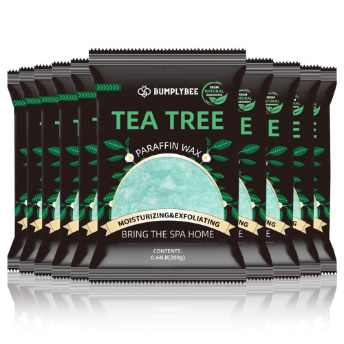 BUMPLYBEE Paraffin Wax for Hand and Feet,10 Pack Tea Tree Paraffin Wax Refills for Hand & Foot Wax Bath, Moisturizing Hands Feet, Deep Hydration