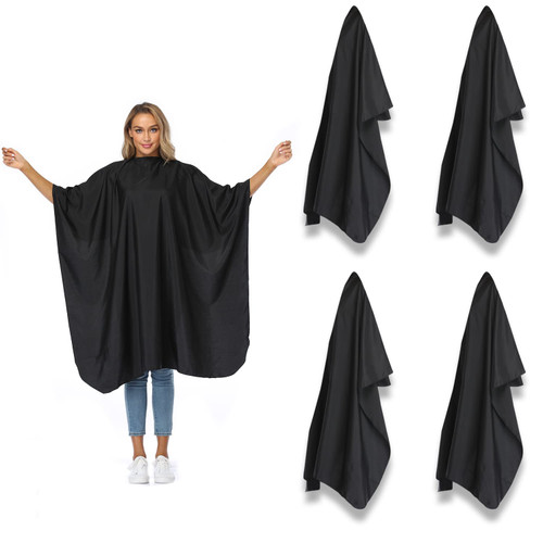 Minewill Waterproof Nylon Salon Hair Cutting Cape,Large Haircut Cape with Adjustable Elastic Neckline,Hairdressing Apron for Home Salon and Barbershop,4 pack