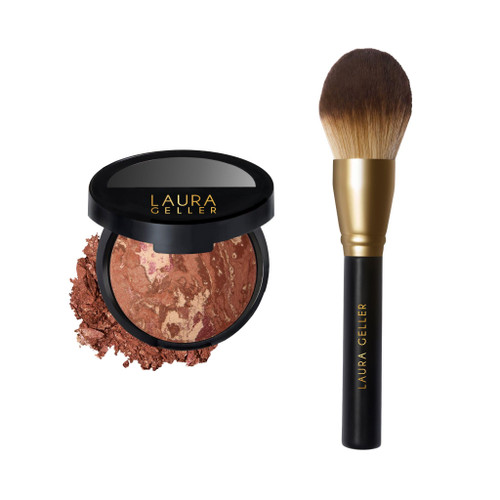 LAURA GELLER NEW YORK Bronze-n-Brighten Multipurpose Bronzer, Deep + Classic Bronzer Brush