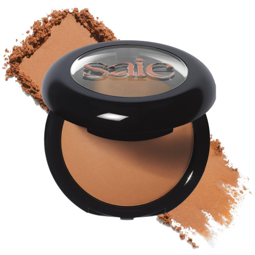Saie SuperSuede Radiant Baked Bronzer Powder - Hydrating, Long-Lasting + Blurring Powder Bronzer for a Warm, Natural Glow - With Squalane + Jojoba - Talc-Free + Vegan Face Makeup - Napoli (0.28 oz)
