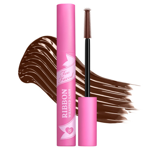 Too Faced Ribbon Wrapped Lash Mascara | Extreme-Length Tubing Mascara + 24-Hour Volume & Curl | Flake-Resistant, Smudge-Proof, Clump-Free Formula, Lash Extension Effect, Chocolate, 0.27 Fl Oz