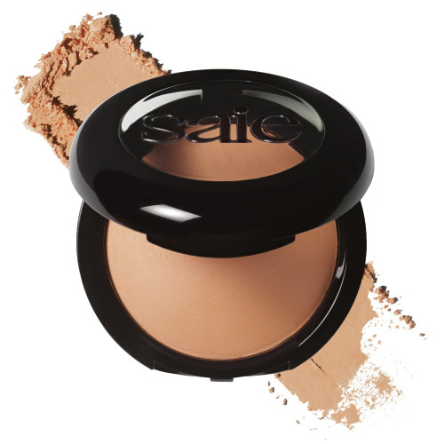 Saie Slip Tint Baked Setting Powder - Translucent Powder for Face Makeup with a Natural-Radiant Finish - Blurs, Brightens & Smooths Complexion - Translucent 4 - Tan to Deep (0.24 oz)