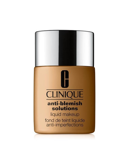 Clinique Acne Solutions Liquid Foundation Makeup With Salicylic Acid For Dry Combination to Oily Skin Types | Medium Coverage, Natural Matte Finish, Toasted Wheat, 1.0 Fl Oz