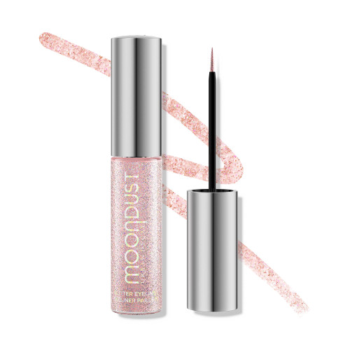 URBAN DECAY Moondust Liquid Glitter Eyeliner (Pyro - Iridescent Silver Glitter), Sparkly Eye Liner, Glitter Eyeshadow Topper, Universal Shimmering Shades, No Fallout - 0.25 fl oz