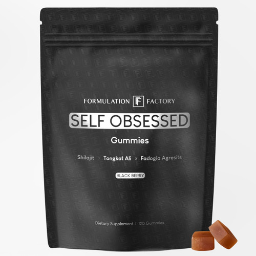 Formulation Factory Self Obsessed Shilajit Gummies for Men, Shilajit + Tongkat Ali + Fadogia Agrestis Supplement, Energy, Strength, Drive & Vitality Support, (2 Month Supply – 120 Count, Pack of 1)