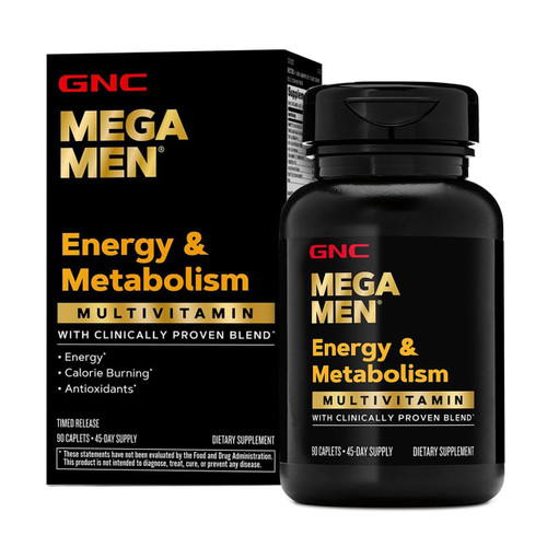 GNC Mega Men Energy & Metabolism Multivitamin for Men | Antioxidants and Increased Calorie Burning | 90 Count