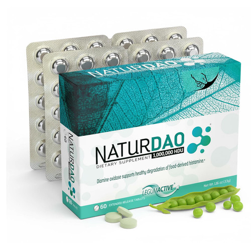 NATURDAO® DAO enzyme 1,000,000 HDU per tablet - DAO Enzyme Supplement - Histamine Block - Diamine Oxidase - Food Intolerance - 60 Extended Release Tablets