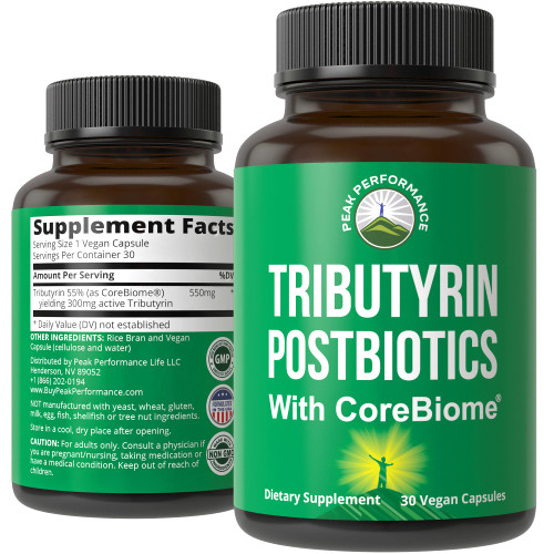 CoreBiome Tributyrin Postbiotic Supplement Clinically Tested for Gut Health. More Effective Than Sodium Butyrate Capsules. High Bioavailability Post Biotics for Digestive, Leaky Gut, Colon, Microbiome