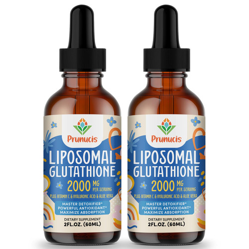 Prunucis 2000MG Liposomal Glutathione Liquid, 98% Absorption, Active Form L-Glutathione Supplement, Vegan Friendly, Powerful Antioxidant Complex for Immune System, Aging Defense, Detox, 4 FL.OZ